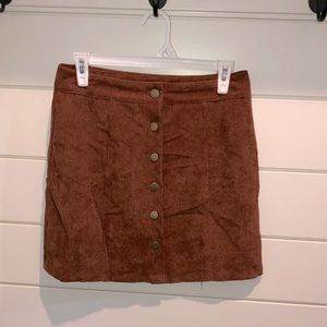 Corduroy Button Skirt